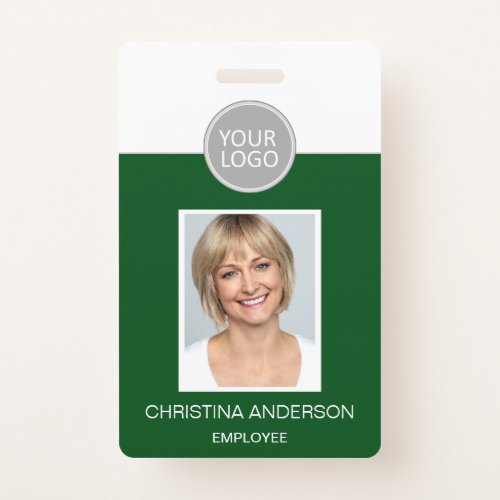 Green Employee Name Logo Photo Corporate Work Badge