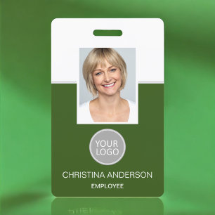 Green Employee Name Logo Photo Corporate Work Badge