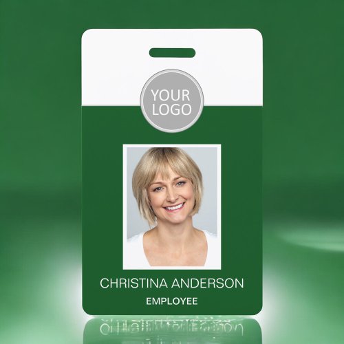 Green Employee Name Logo Photo Corporate Work Badge