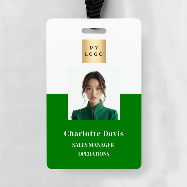 Green employee photo ID company security Badge (Creator Uploaded)