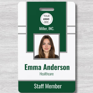Green Employee Photo ID Company Security Badge