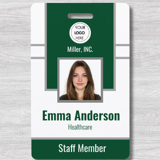 Green | Employee Photo ID Company Security Badge
