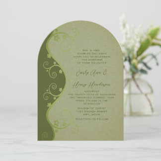 Green Enchantment & Black Photo on Back Invitation