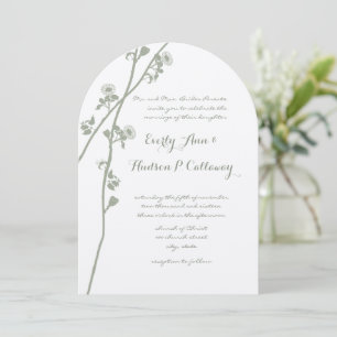 Green Enchantment Wildflower Bloom Wedding Invitation