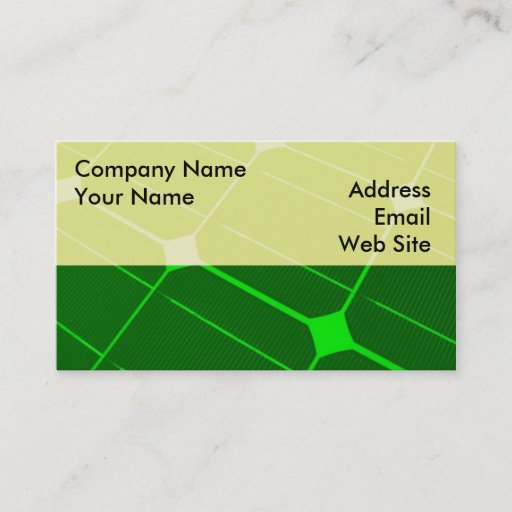 Customizable Green Energy Business Cards