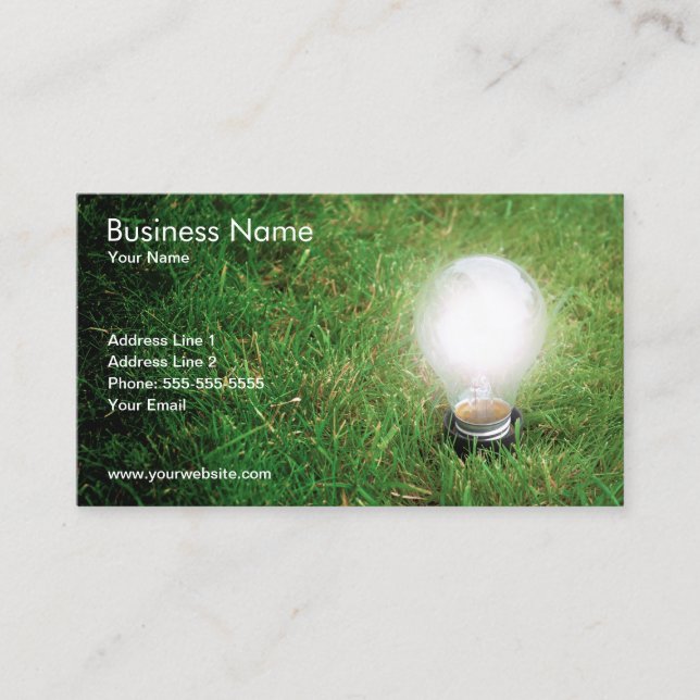 Green Energy Business Card Template (Front)