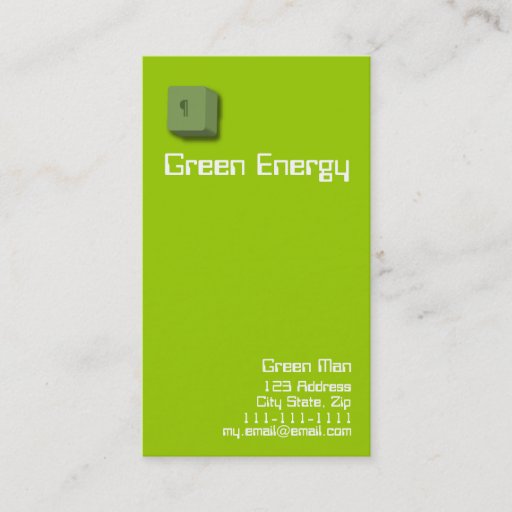 Customizable Green Energy Business Cards