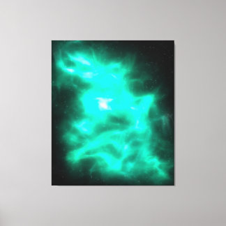 Green Energy Galaxy Art Stretched Canvas