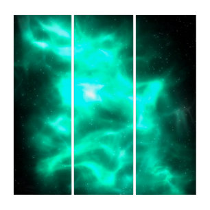 Green Energy Galaxy Art Triptych