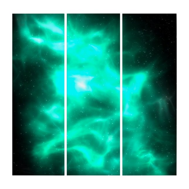 Green Energy Galaxy Art Triptych (Front)