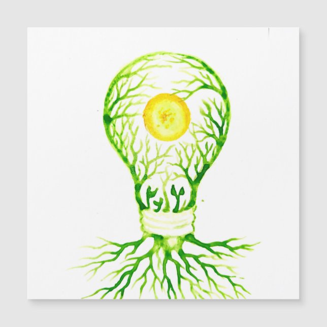 Green energy poster canvas print postcard (Front)