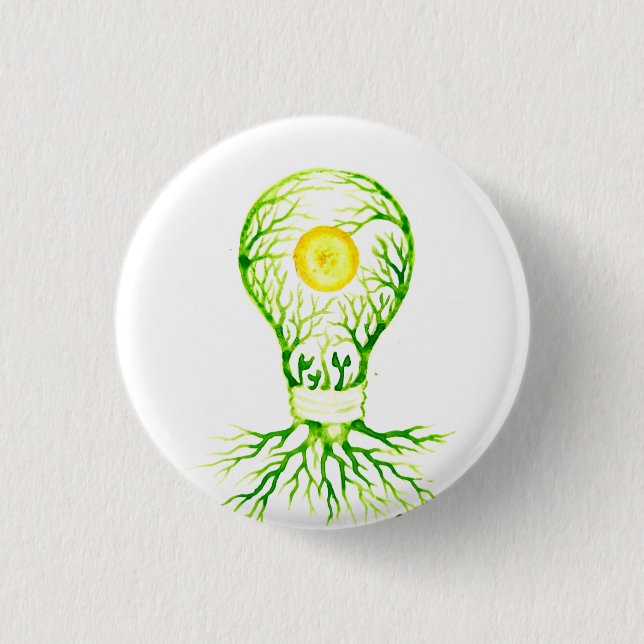 Green energy poster canvas print postcard ceramic  button (Front)