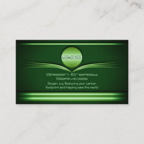 Green Energy Services _ Metal Disc and Flourishes Business Card