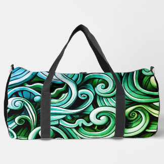 Green Energy Swirls  Duffle Bag