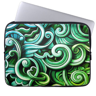 Green Energy Swirls Laptop Sleeve