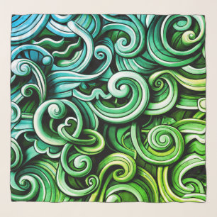 Green Energy Swirls Scarf