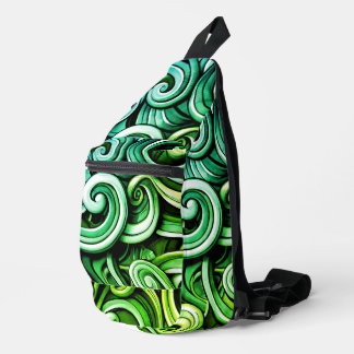 Green Energy Swirls  Sling Bag