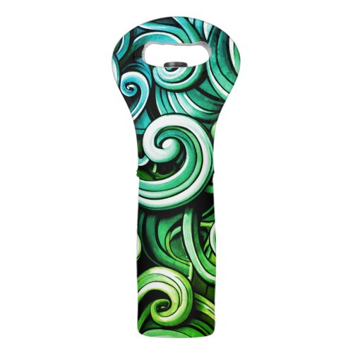 Green Energy Swirls  Wine Bag