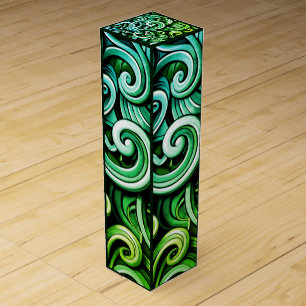 Green Energy Swirls Wine Box