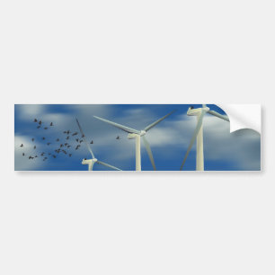 Green Energy Wind Turbine Bumper Sticker