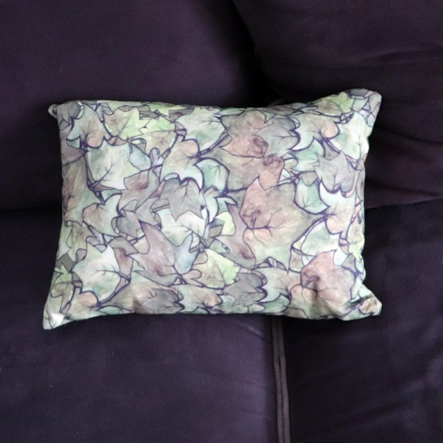 Green English Ivy Nature Watercolor Accent Pillow (Creator Uploaded)