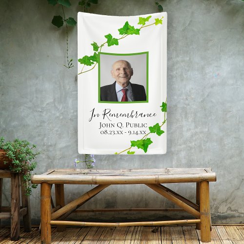 Green English Ivy Vine Funeral Memorial Banner
