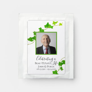 Green English Ivy Vine Funeral Memorial Favor Tea Bag Drink Mix