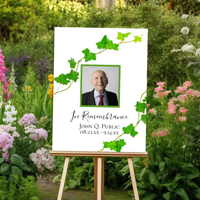 Green English Ivy Vine Funeral Memorial Foam Board (Creator Uploaded)