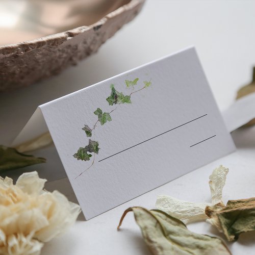Green English Ivy Vine Watercolor Place Card