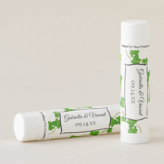 Green English Ivy Vines and Foliage Wedding Lip Balm