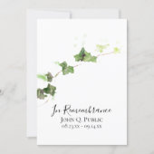 Green English Ivy Watercolor Death Anniversary  Invitation (Front)