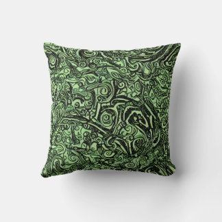 Green Enigma Throw Pillow