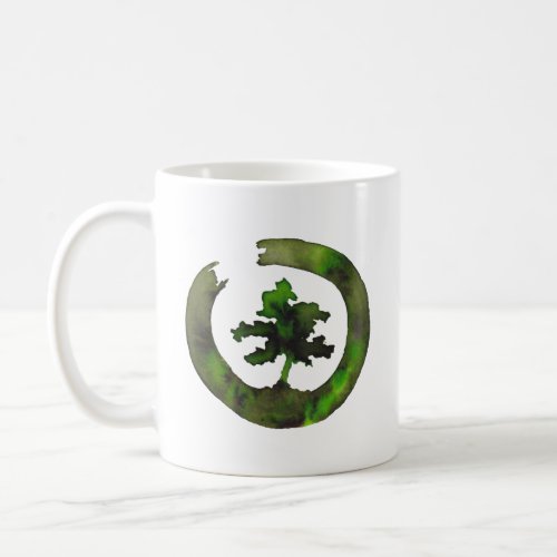 Green Enso Bonsai Circle Coffee Mug
