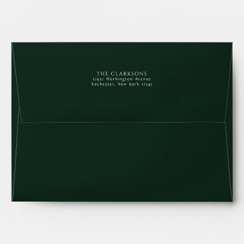 Green Envelope White Modern Type for 5 x 7 card