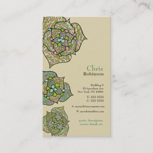 Green Environment Floral Neutral Business Card