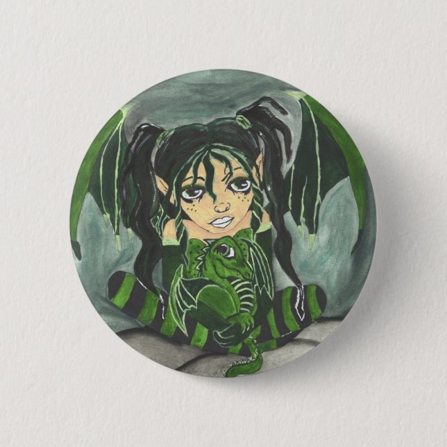 green envy pinback button (Front)