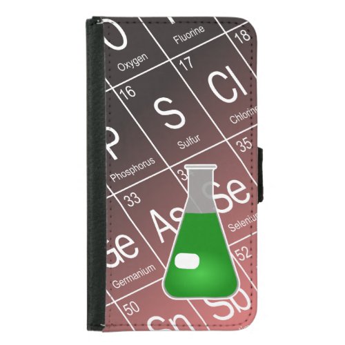 Green Erlenmeyer Conical Flask Chemistry Wallet Phone Case For Samsung Galaxy S5