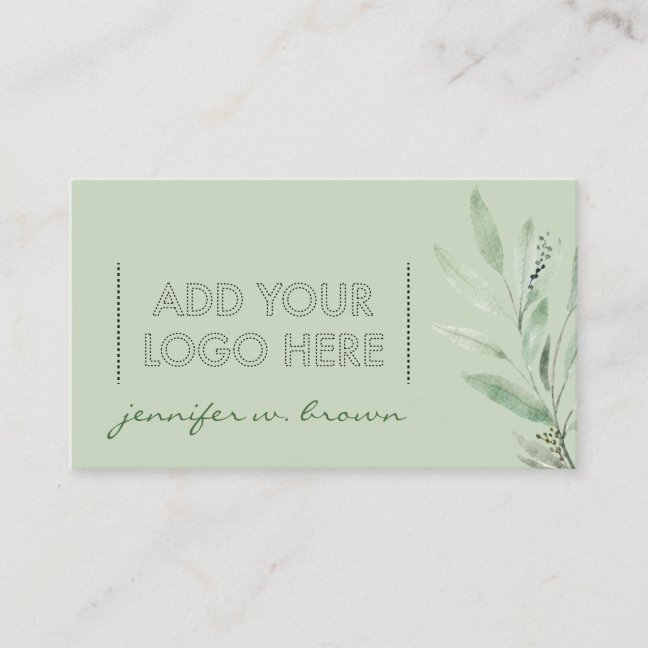 Green Essential Oils Add your custom logo floral Business Card