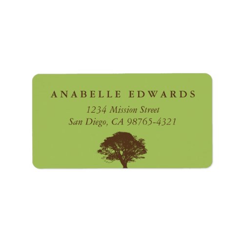 Green eternal oak tree envelope seal address