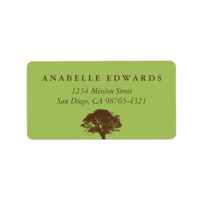 Green eternal oak tree envelope seal address (Front)