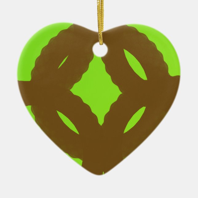 green eternity abstract art ceramic ornament (Front)