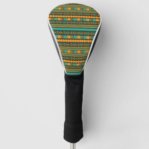 green ethnic aztec golf head cover