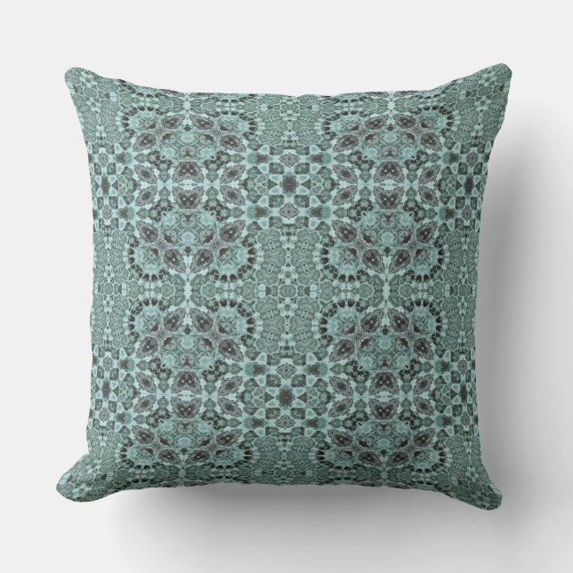 green ethnic ornament decor  throw pillow (Front)
