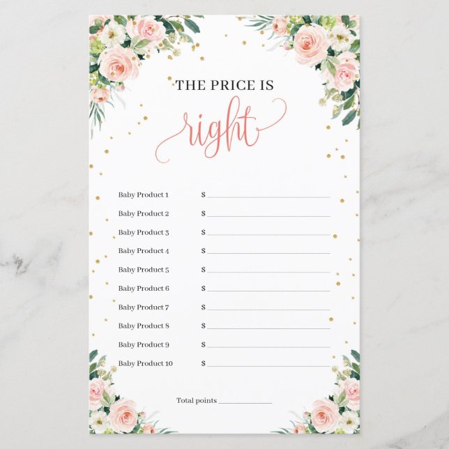 Green eucalyptus blush floral the price is right (Front)