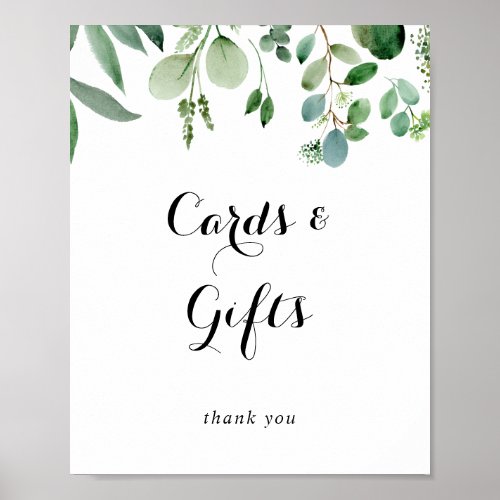 Green Eucalyptus Botanical Cards and Gifts Sign