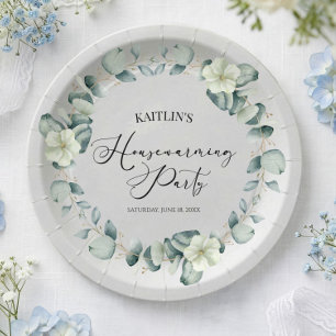 Green Eucalyptus Botanical Housewarming Party Paper Plates