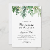Green Eucalyptus Botanical Spanish Bridal Shower Invitation (Front)