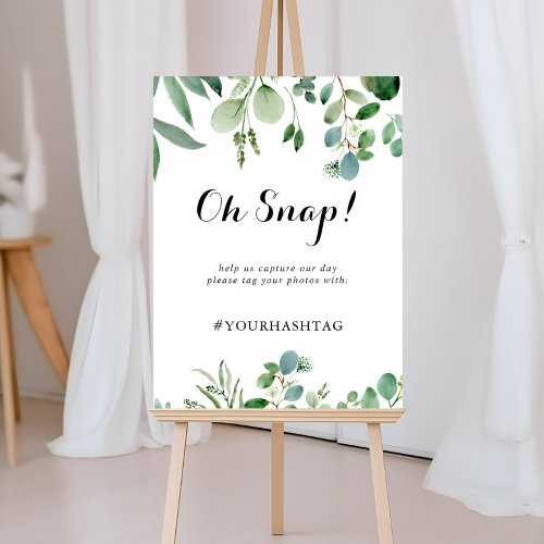 Green Eucalyptus Botanical Wedding Oh Snap Sign