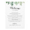 Green Eucalyptus Botanical Wedding Welcome Letter