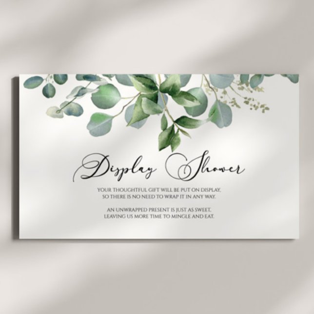 Green Eucalyptus Bridal Baby Shower Display Shower Enclosure Card (Creator Uploaded)
